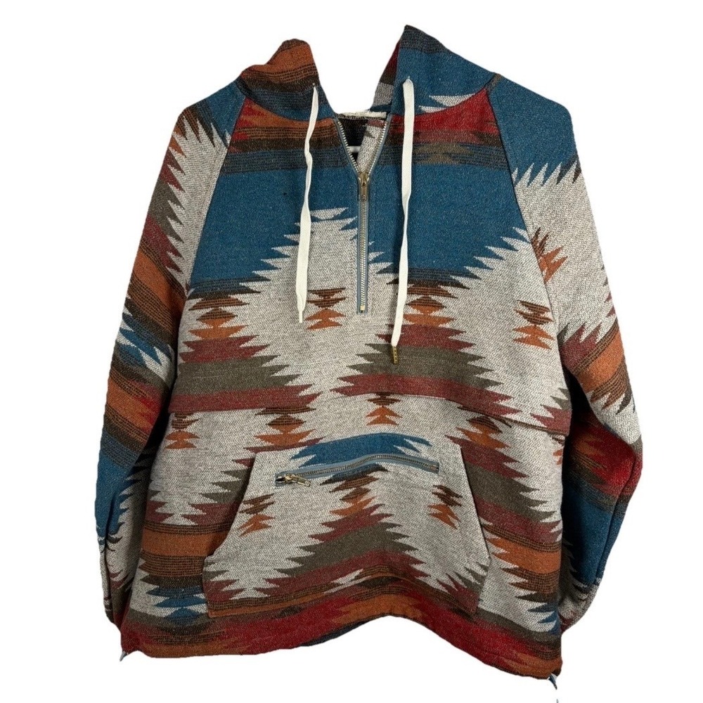 Main Strip Southwestern Aztec Hoodie‎ Sweatshirt Women S Oversized Western Baja